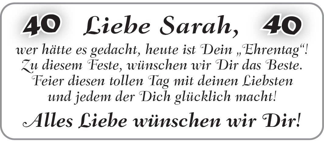 Alles Gute zum Geburtstag liebe Sarah
