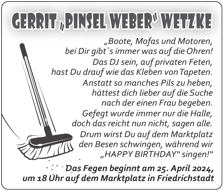 Wir gratulieren Gerrit Wetzke