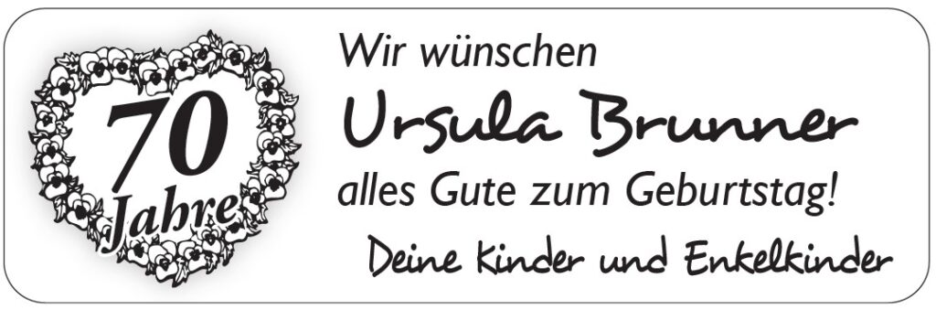 Wir gratulieren Ursula Brunner!