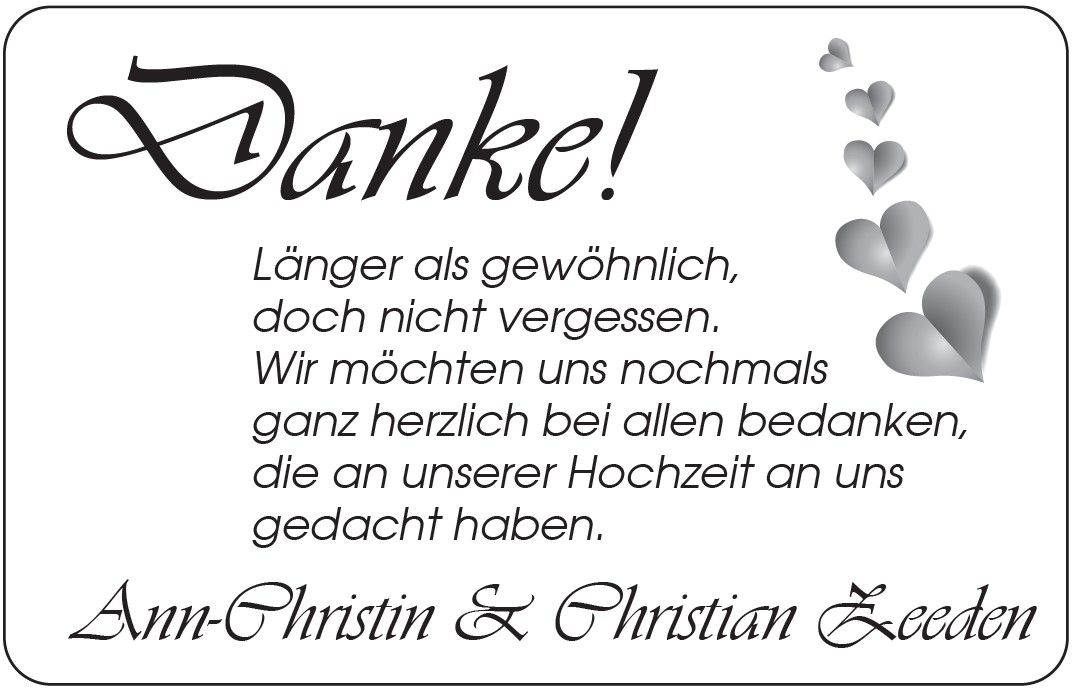 Ann-Christin und Christian sagen Danke!