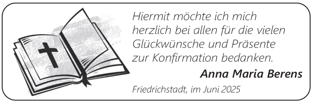 Wir gratulieren Anna Maria Berens zur Konfirmation!