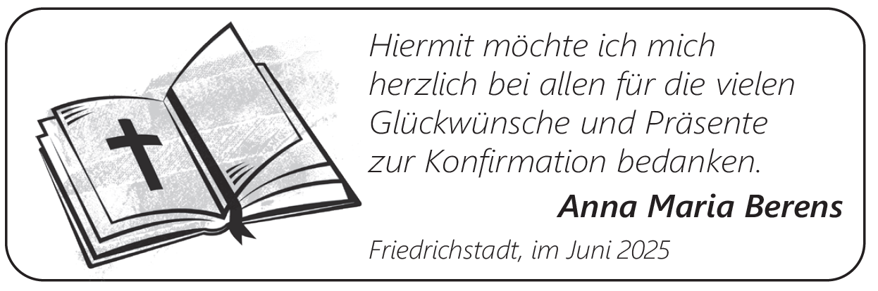 Wir gratulieren Anna Maria Berens zur Konfirmation!