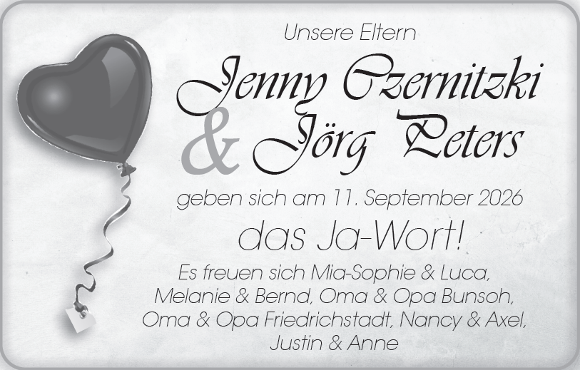Wir gratulieren Jenny & Jörg